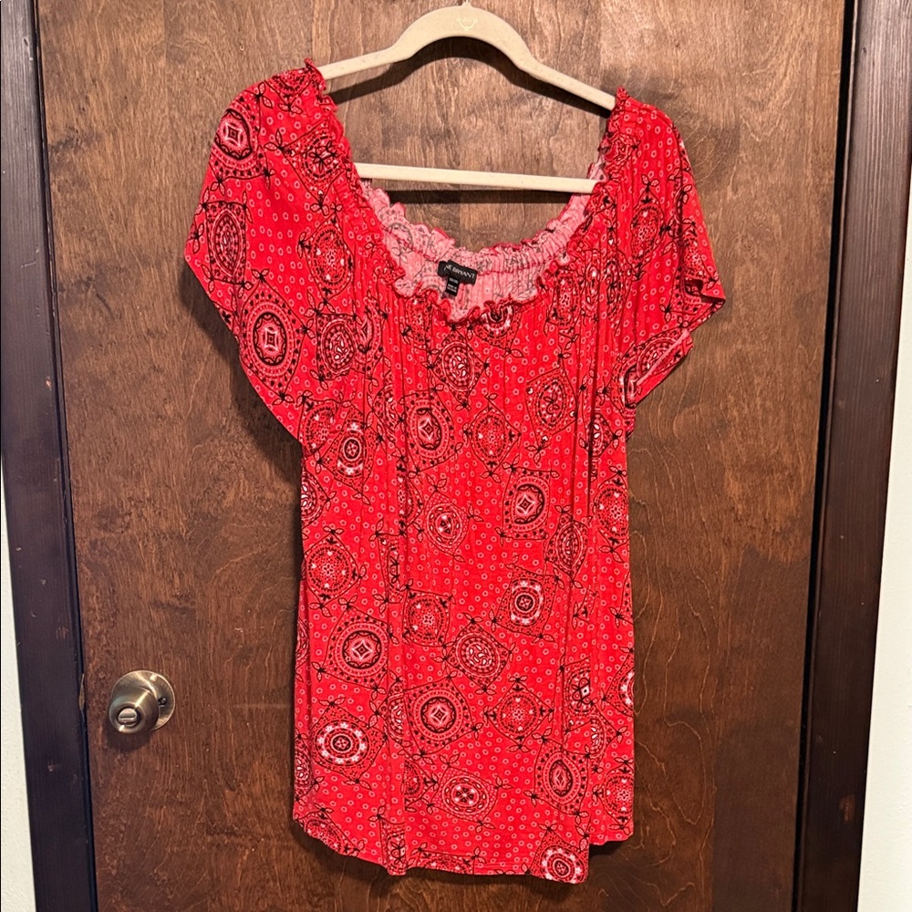 Lane Bryant Red handkerchief Blouse